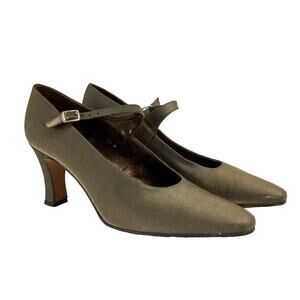 Etienne Aigner Gold Satin Pumps